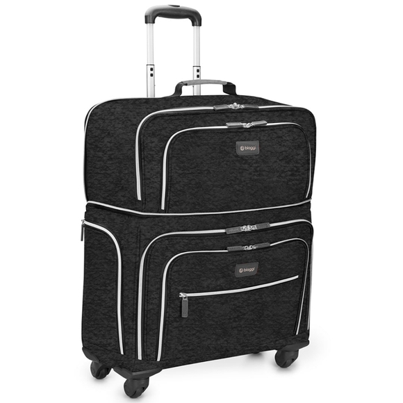 Biaggi Lift Off! Expandable Carry-On to Check-In Rolling Luggage Black - Picture 6 of 7